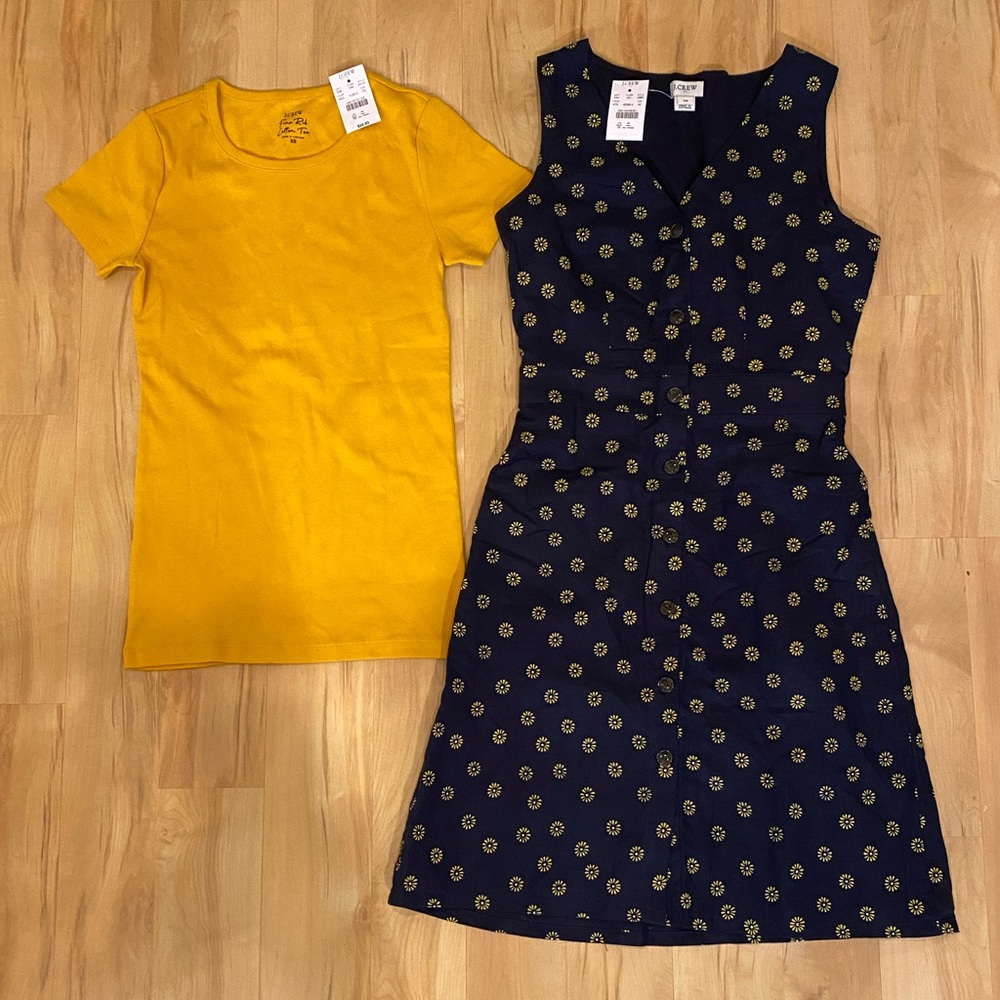 J Crew NWT Sleeveless Dress and Matching Tee XS